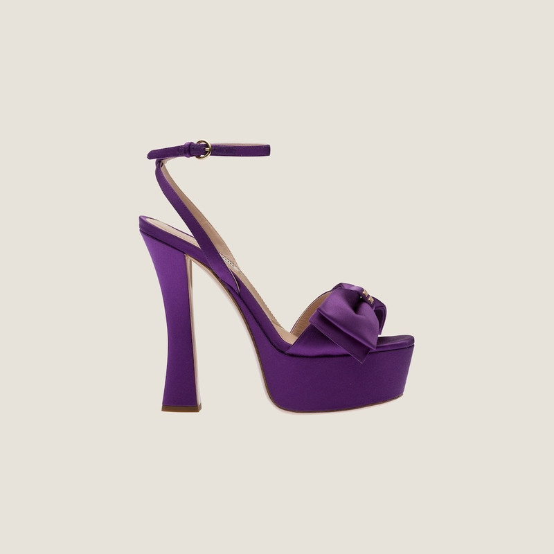 Miu Miu Satin platform sandals outlook
