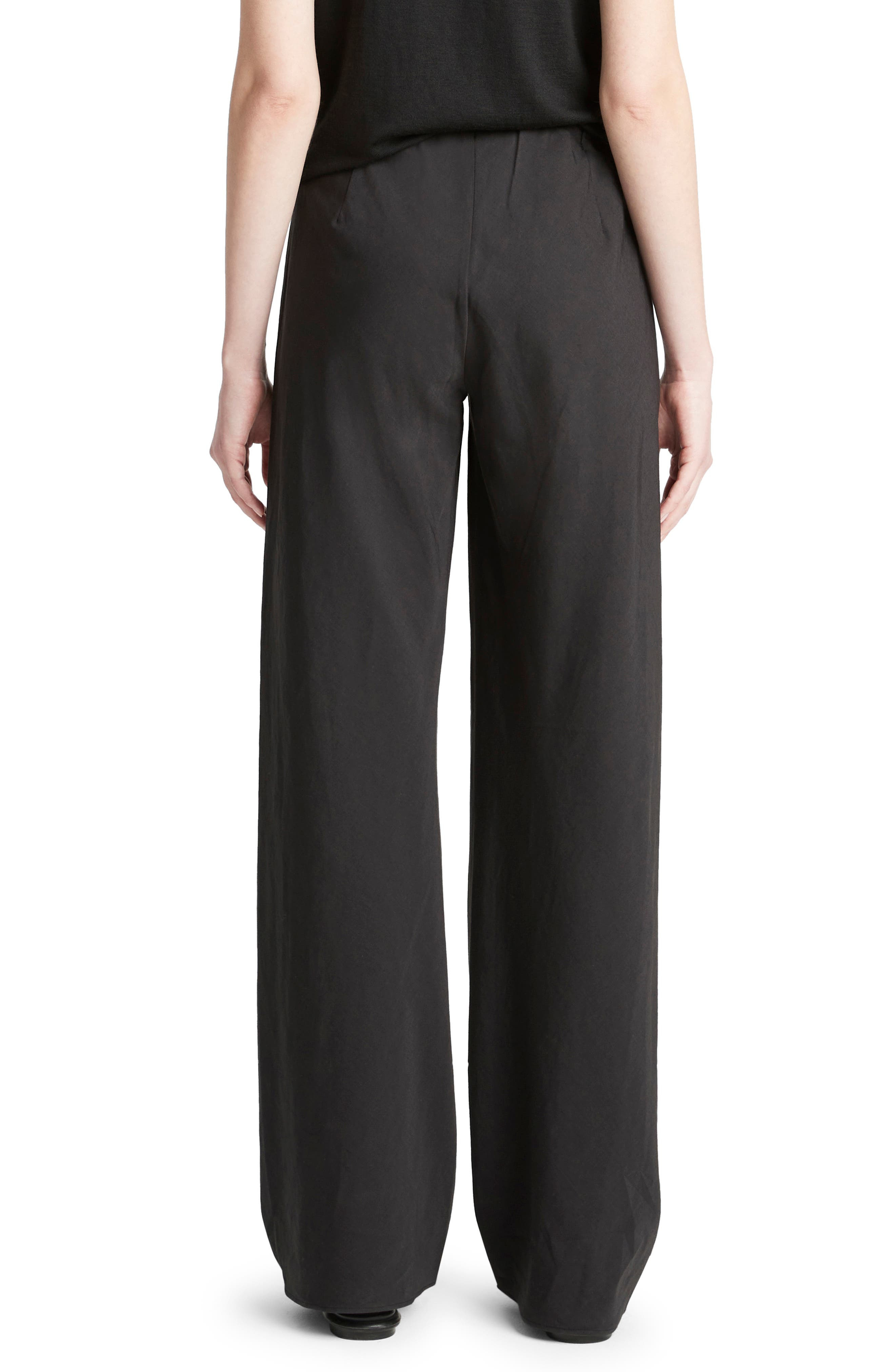 Cotton Blend Wide Leg Pants - 2