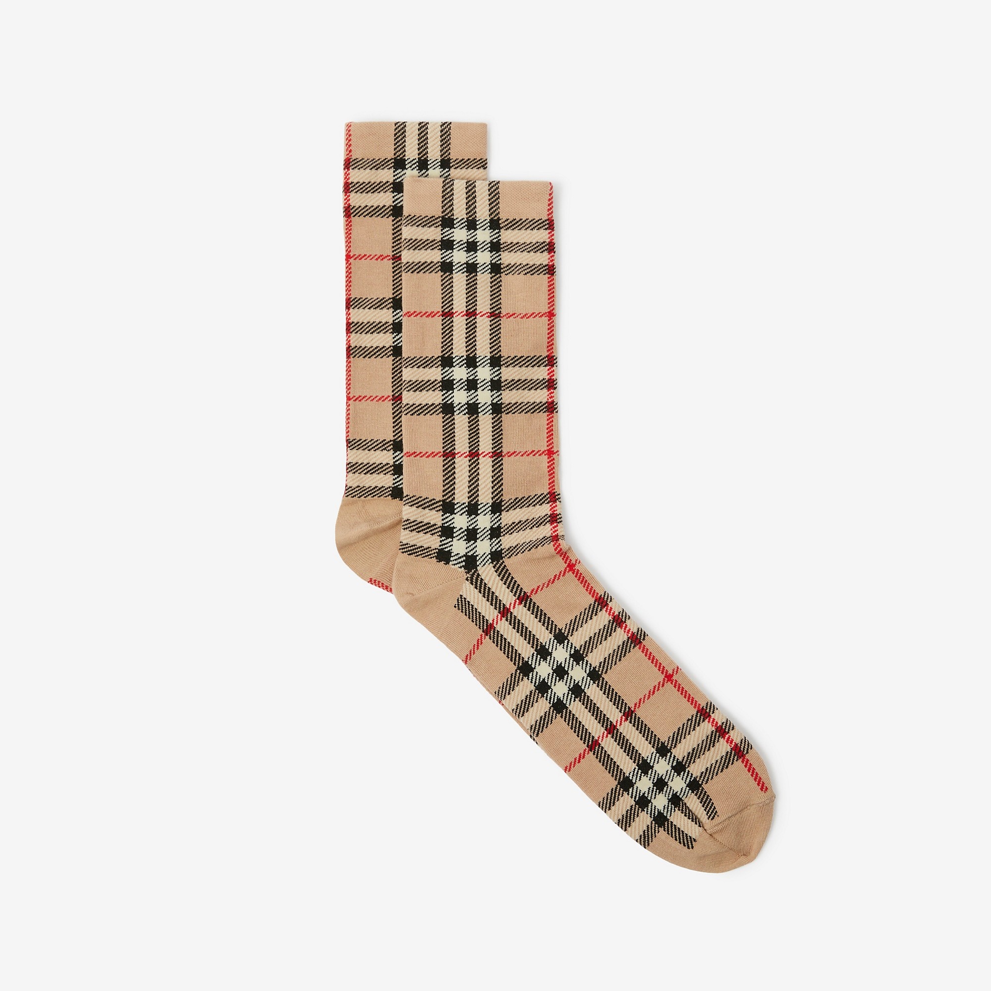 Vintage Check Intarsia Cotton Cashmere Blend Socks - 2