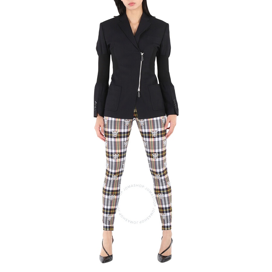 Burberry Ladies Black Technical Twill Reconstructed Blazer - 6