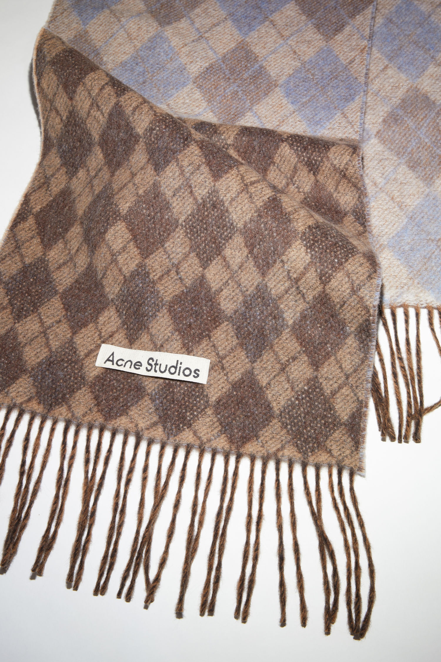 Wool argyle scarf - Brown - 4