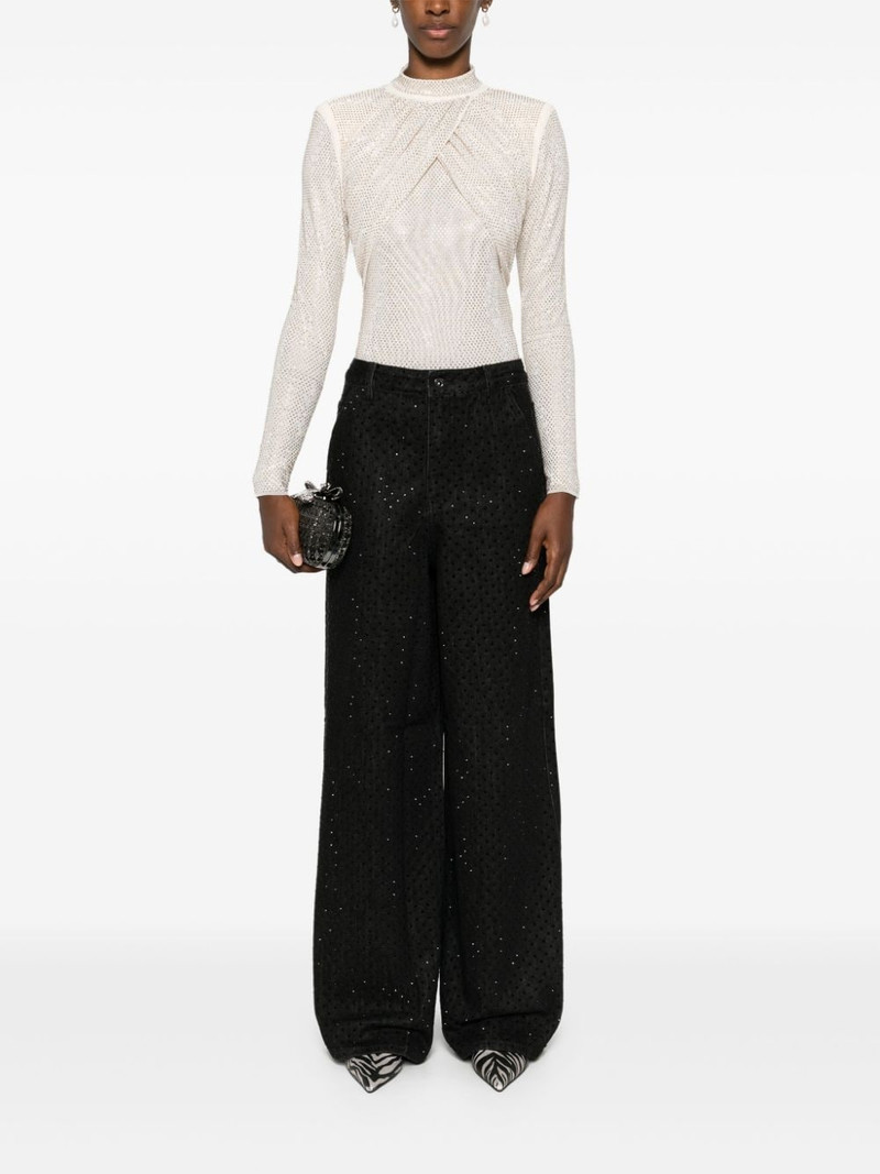 self-portrait rhinestone-embellished jeans outlook