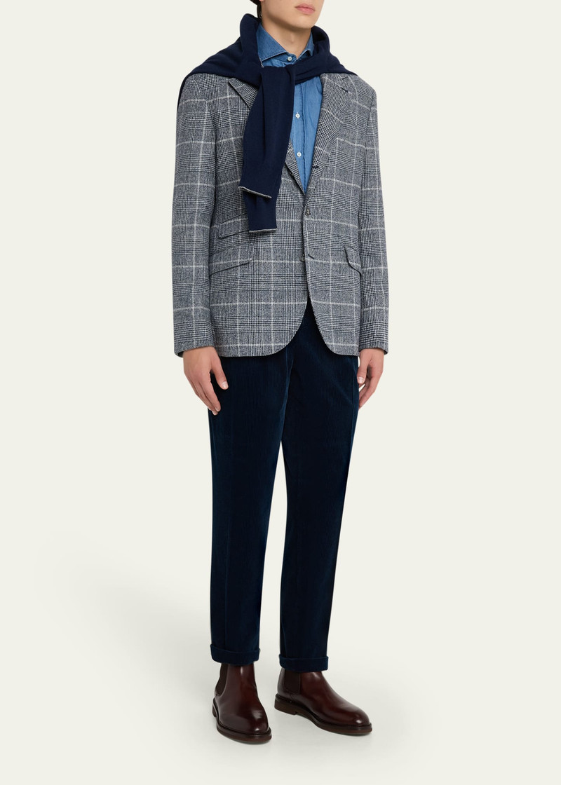 Brunello Cucinelli Men's Overplaid Metal-Button Sport Coat outlook