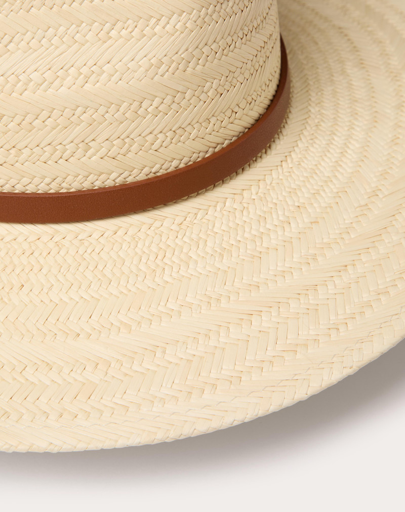 THE BOLD EDITION VLOGO WOVEN PANAMA FEDORA HAT WITH METAL DETAIL 4