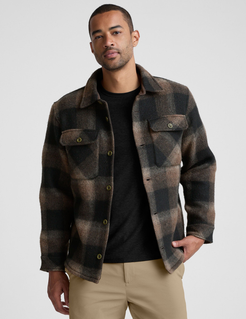 BEYOND YOGA Plaid Wool Blend Men's Shirt Jacket outlook