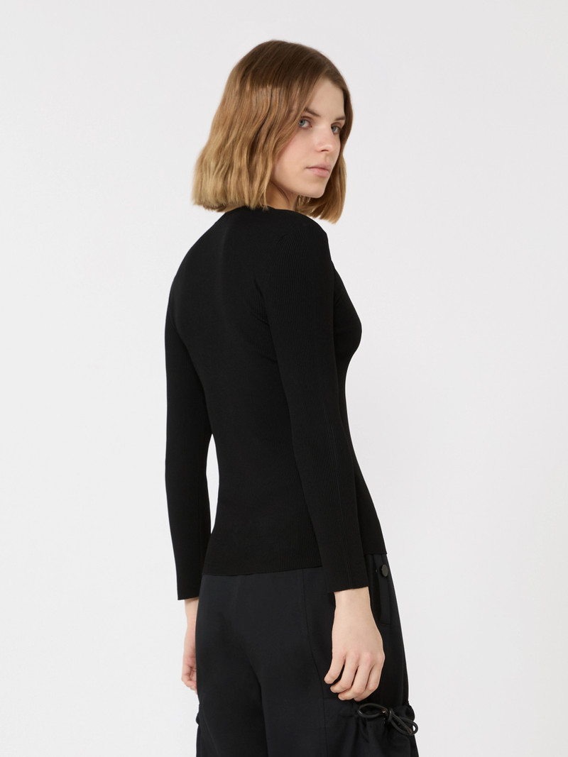 VELLO Viscose blend yarn jumper - BLACK 4