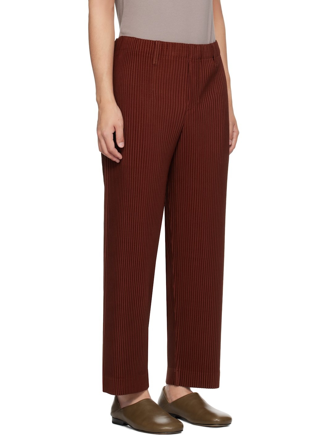 Red Tailored Pleats 2 Trousers - 2
