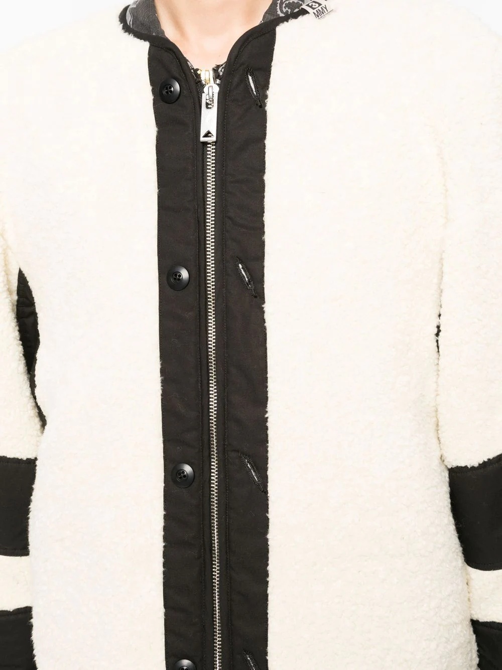 logo-patch fleece jacket - 5