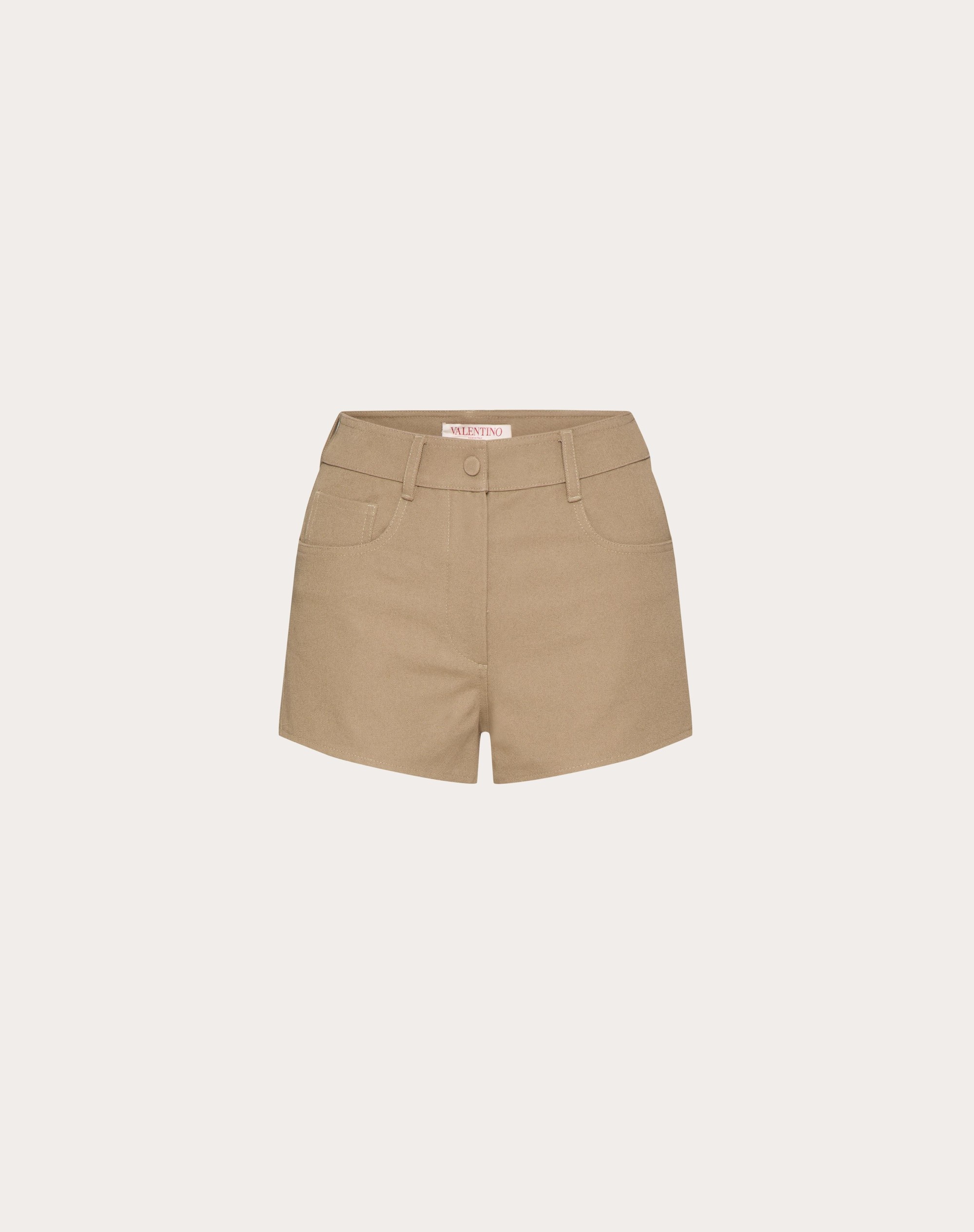 STRETCH COTTON CANVAS SHORTS - 1