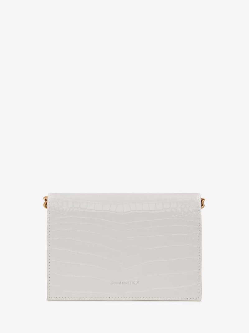 Women's Small Skull Bag With Chain in Ivory 3