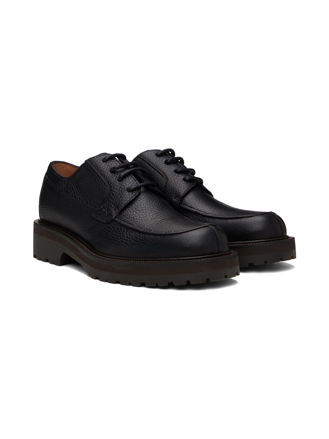 Black Leather Derbys - 4