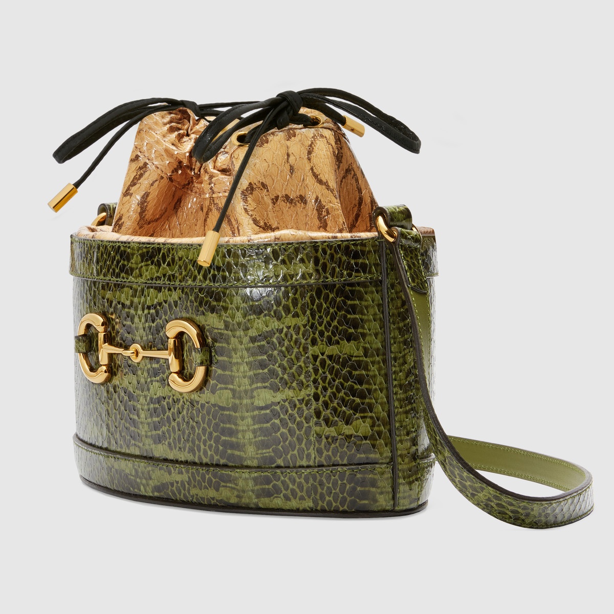 Gucci Horsebit 1955 snakeskin bucket bag - 2