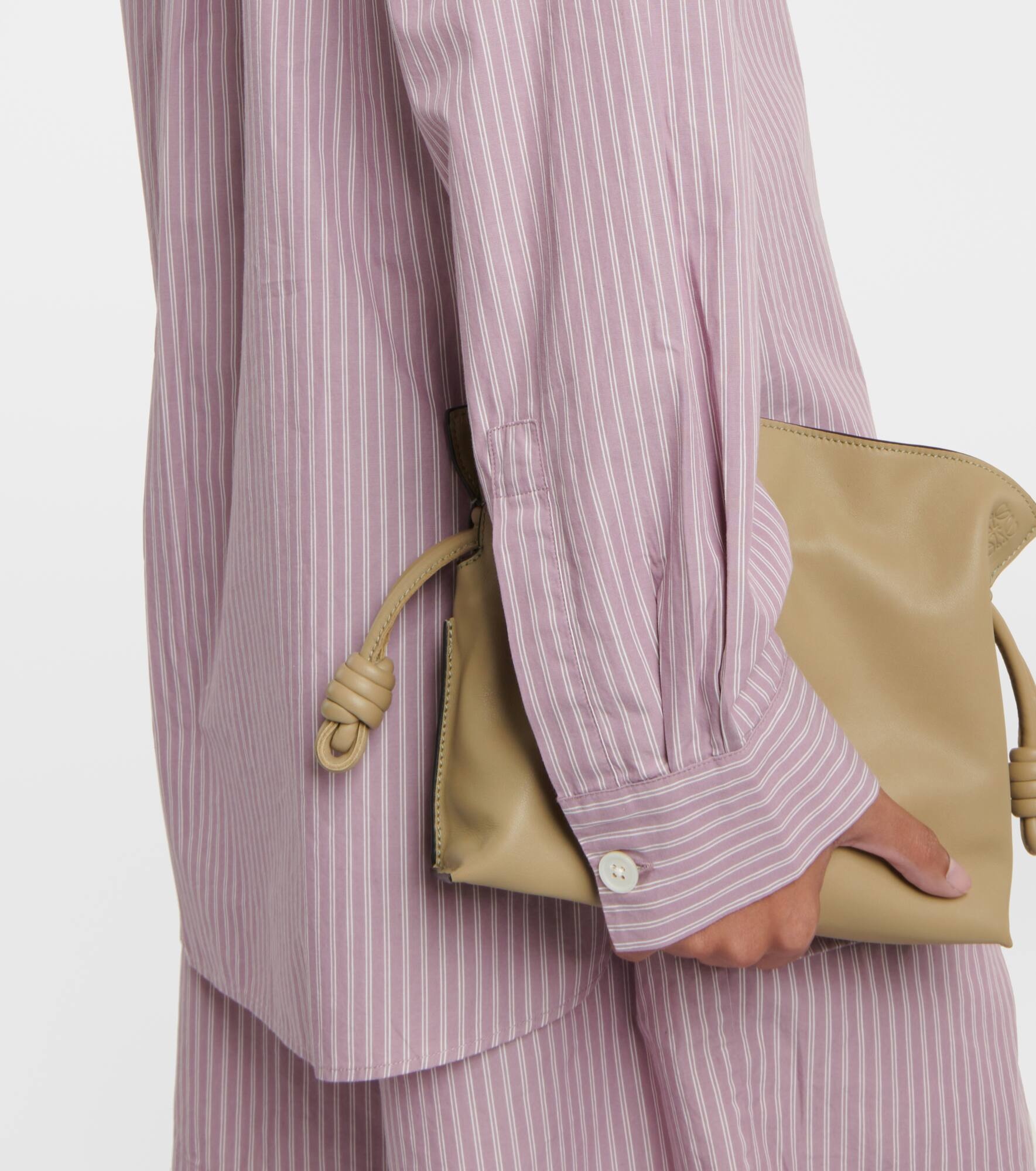 x Tekla striped cotton pajama shirt - 6