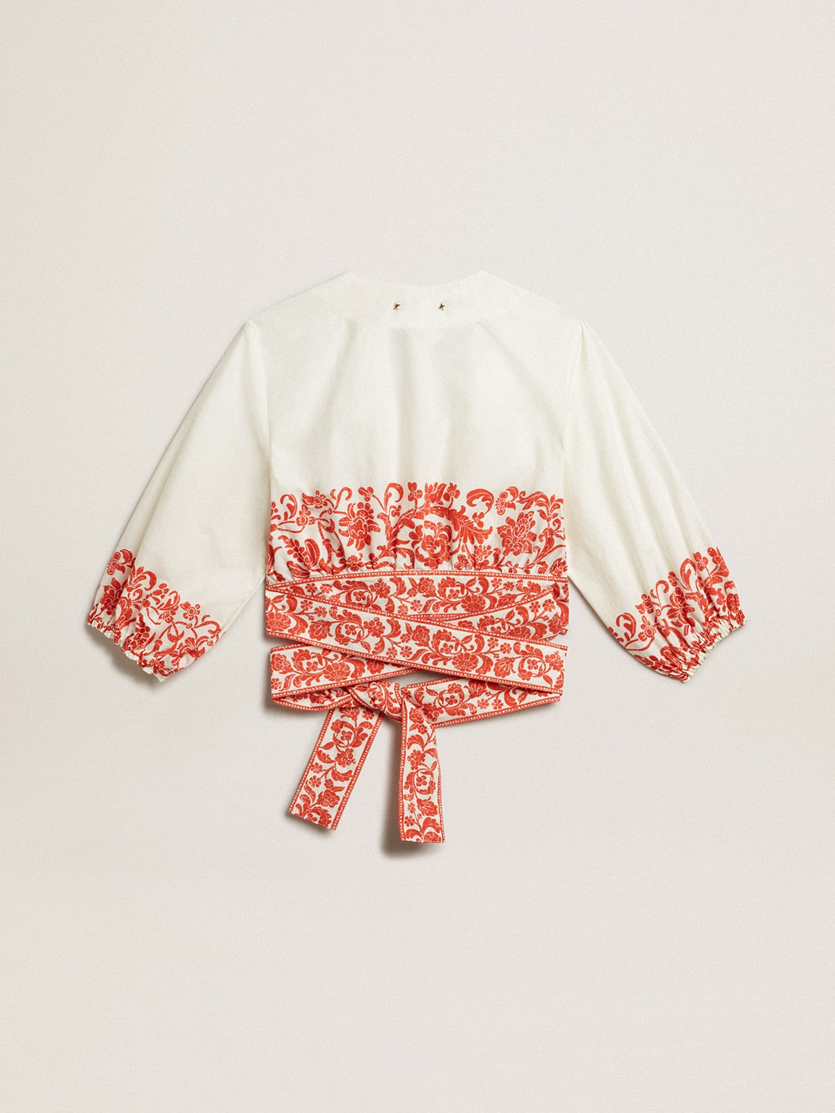 Cotton crop top with seasonal print - 5