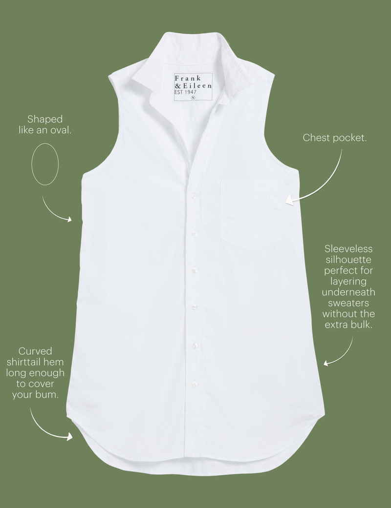 Sleeveless Layering Button-Up Shirt - 1