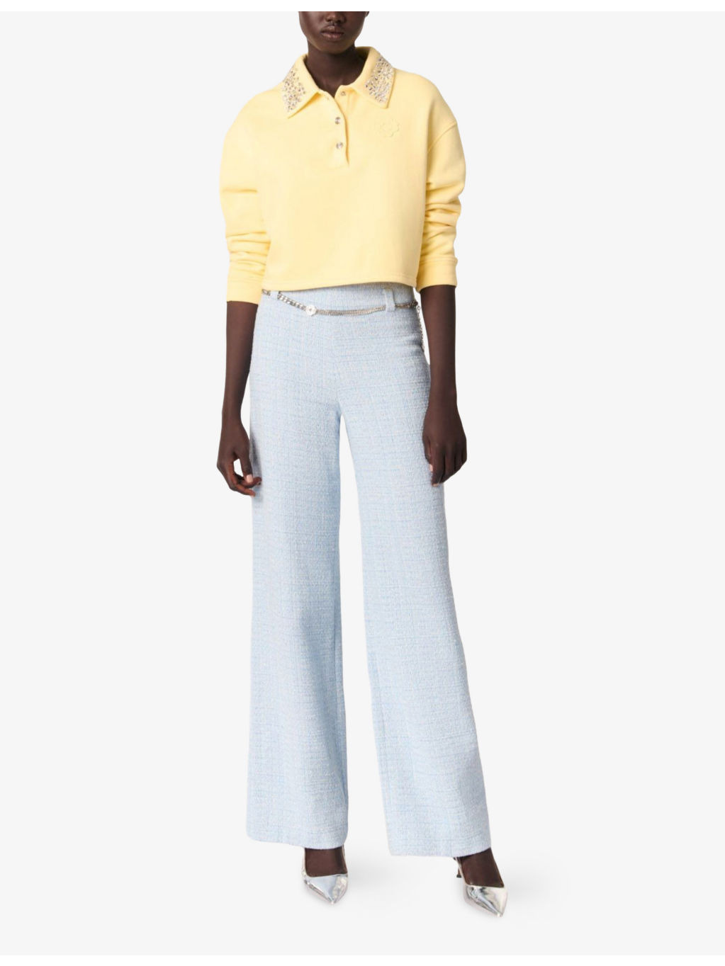 Chain-Belt Mid-Rise Tweed Trousers - 2