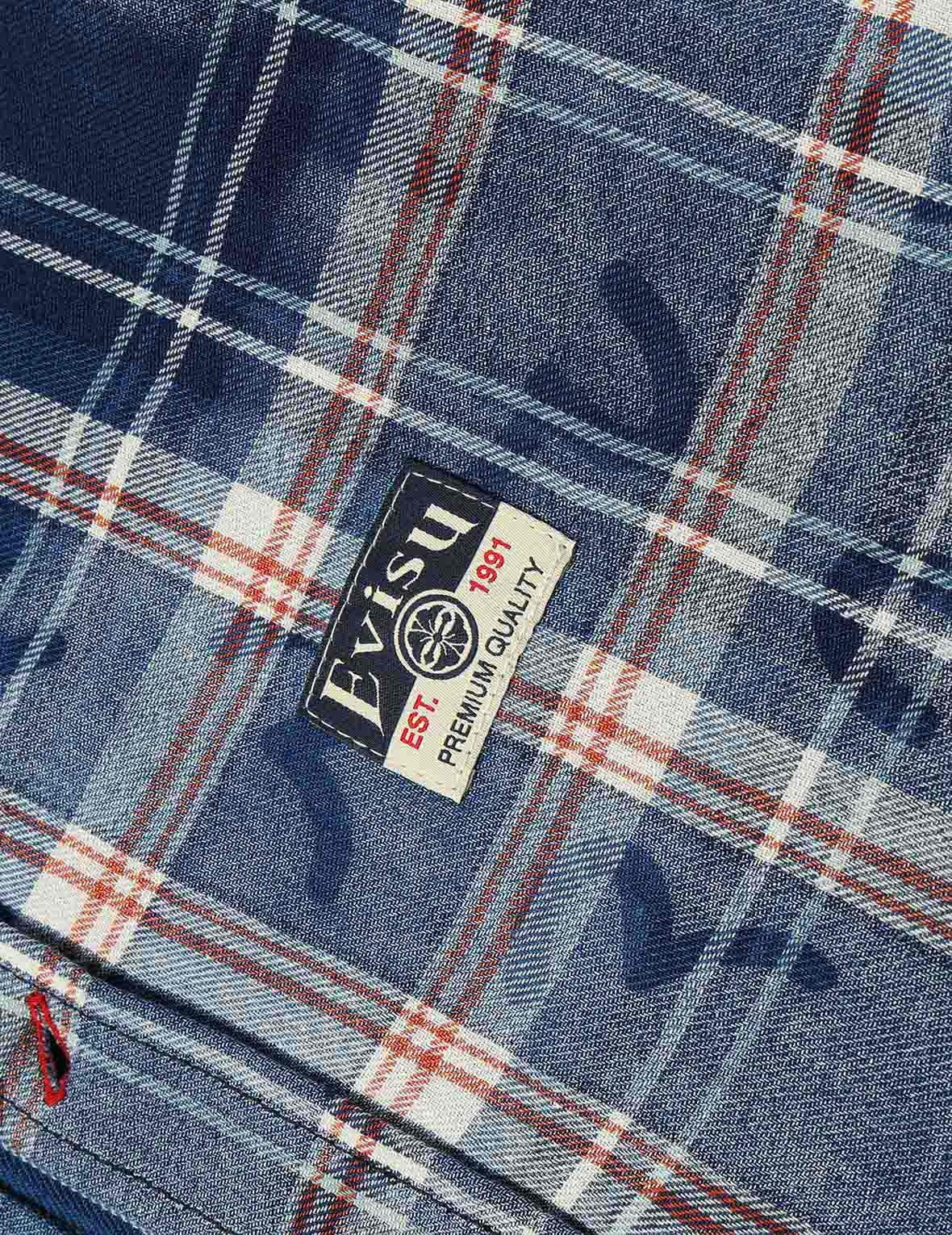 Allover Seagull Print Relax Fit Check Shirt - 6