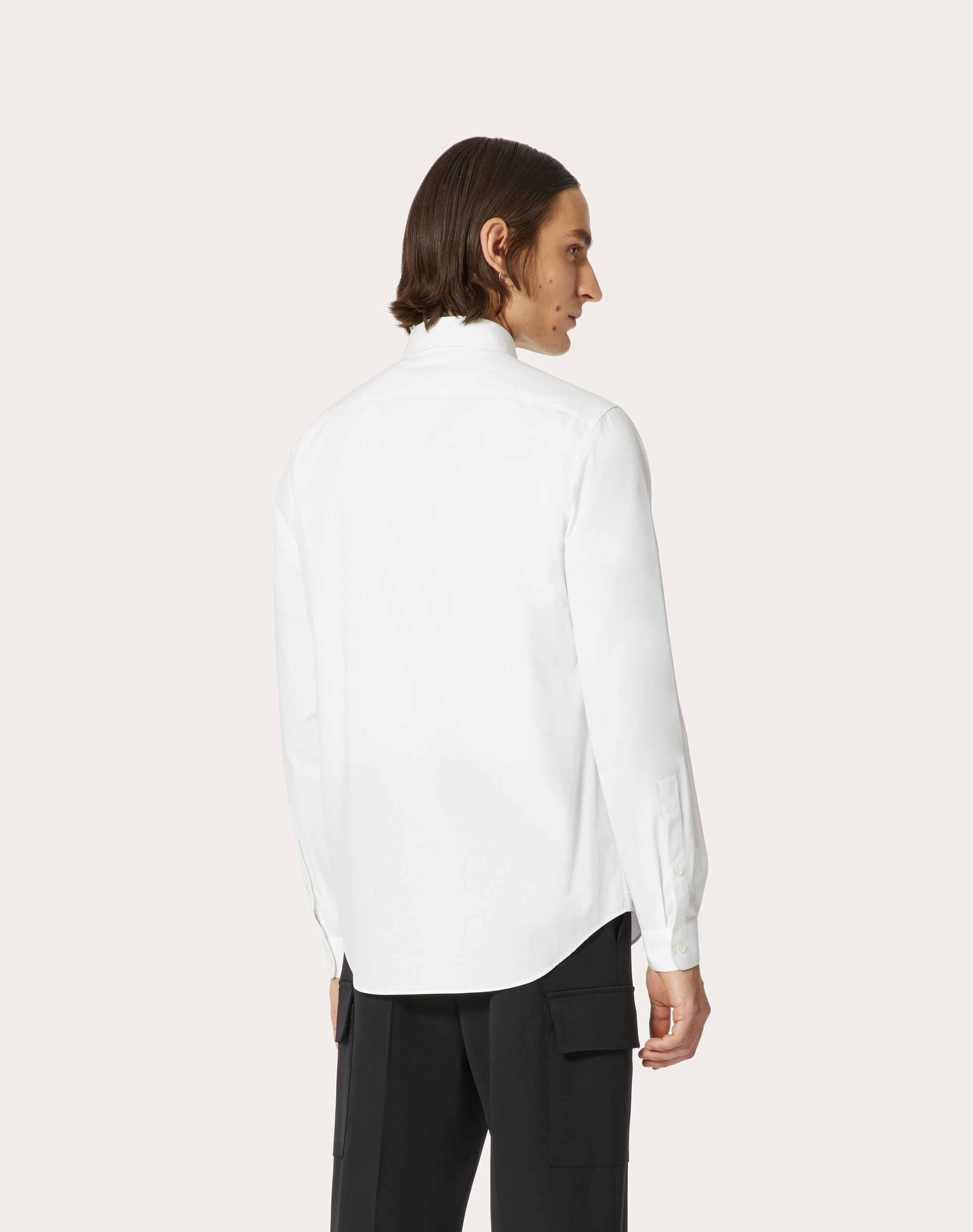 COTTON SHIRT WITH BROCADE PATCH - 4