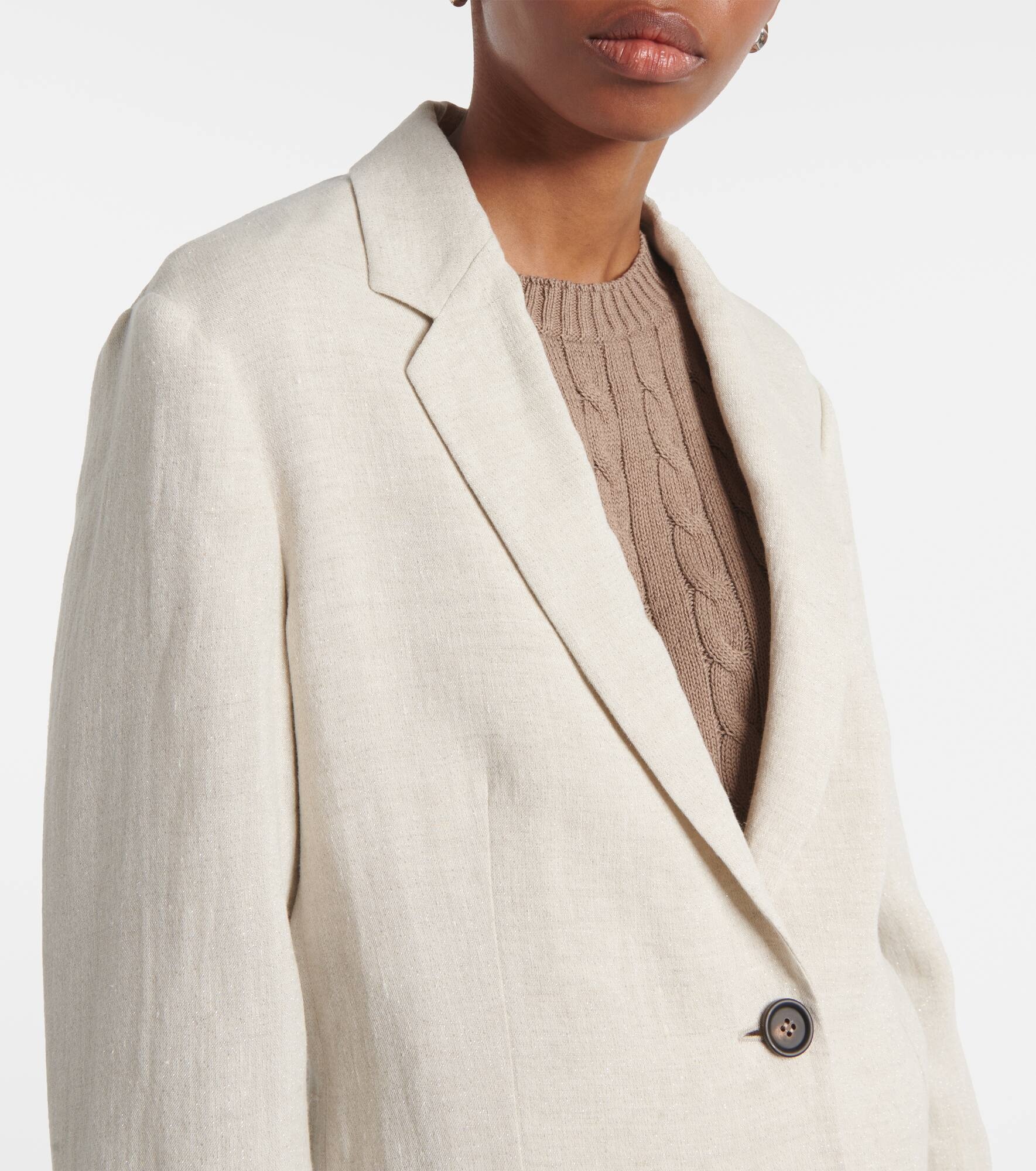 Linen-blend blazer - 5
