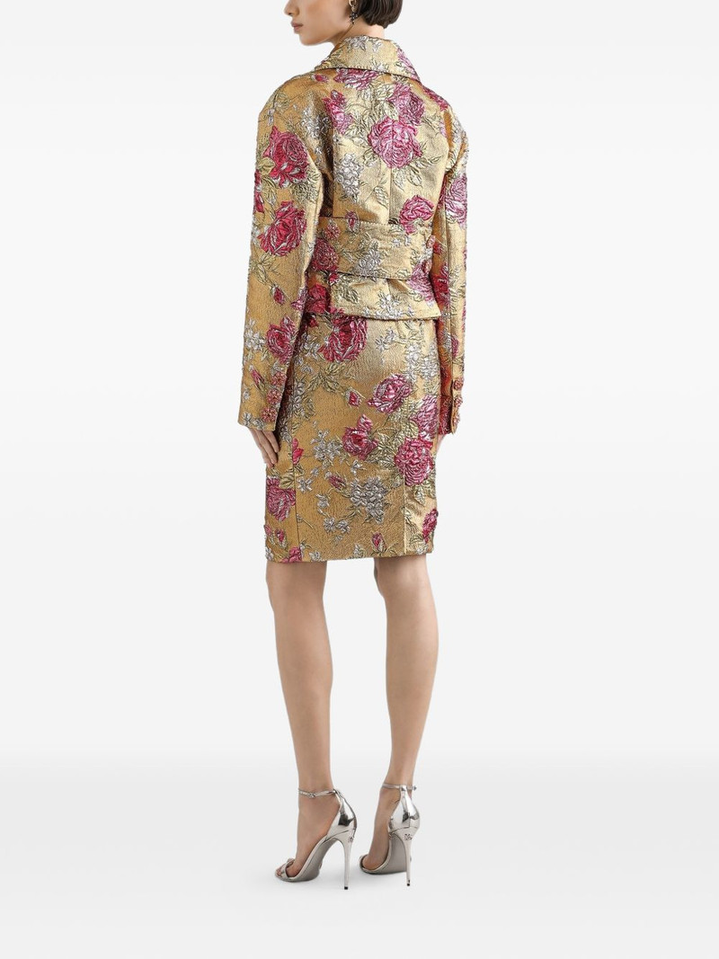 floral jacquard fitted skirt 3
