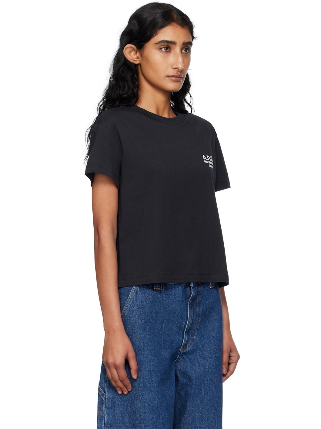 Navy Boxy 'Rue Madame' T-shirt - 2