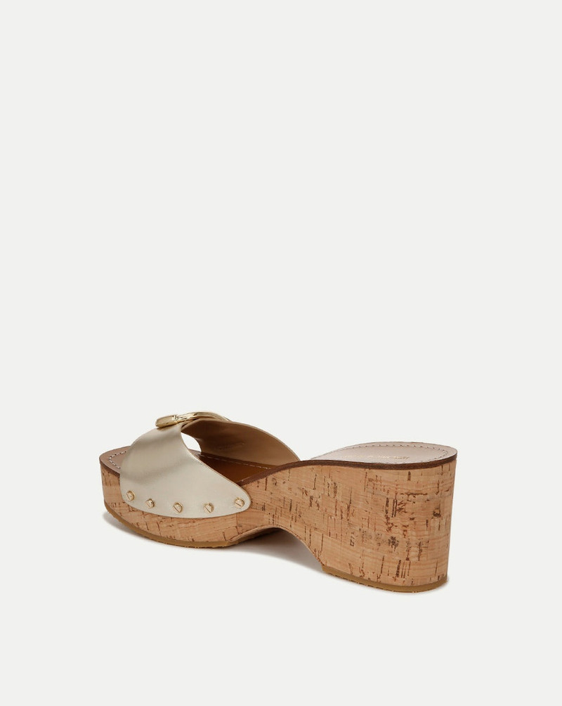 VERONICA BEARD DALLAS METALLIC LEATHER BUCKLE SANDAL outlook