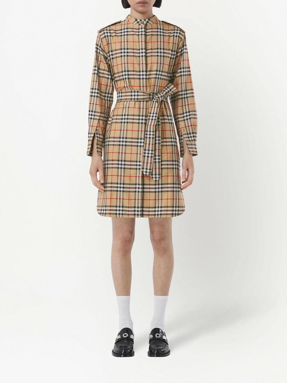 Vintage-check shirt dress - 3