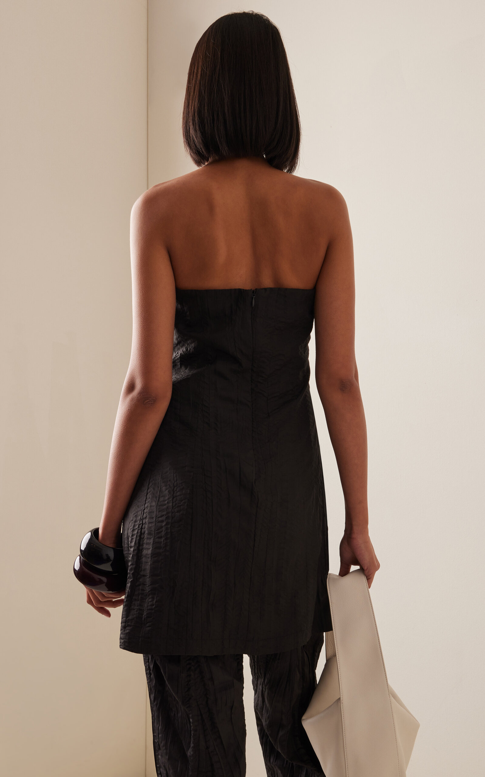 Rolling Wave Strapless Mini Dress black - 4