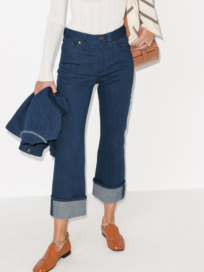 Chloé turn-up kick flare cropped jeans outlook