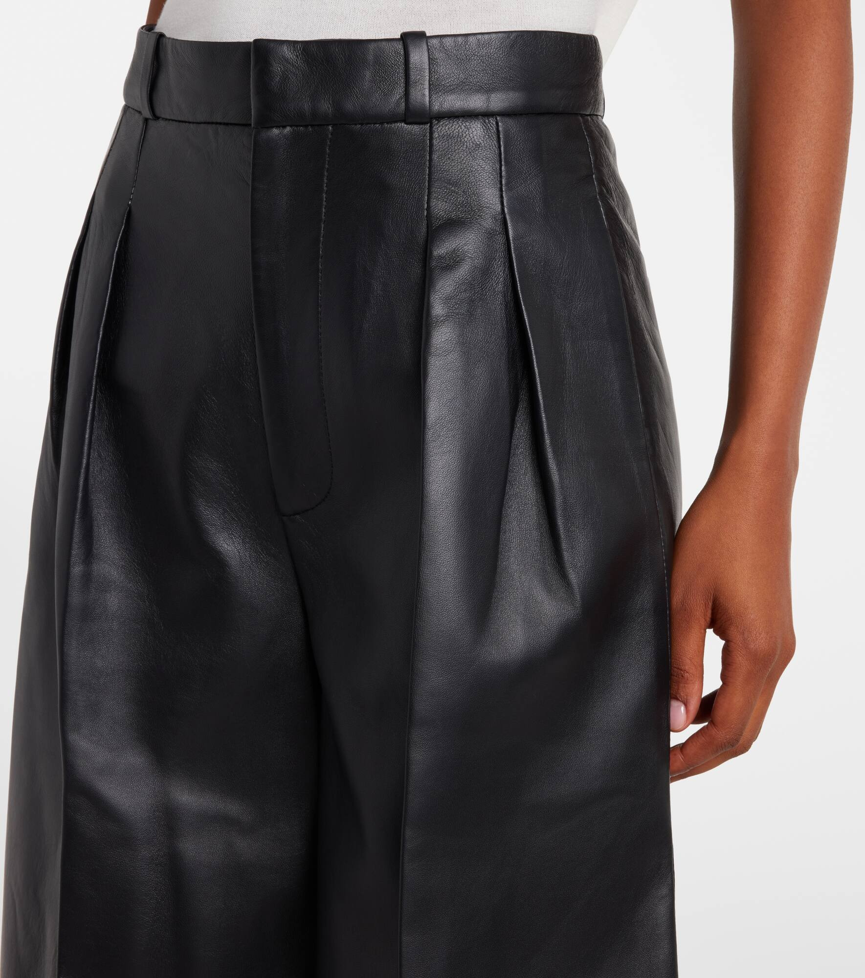 Dash leather barrel-leg pants - 4