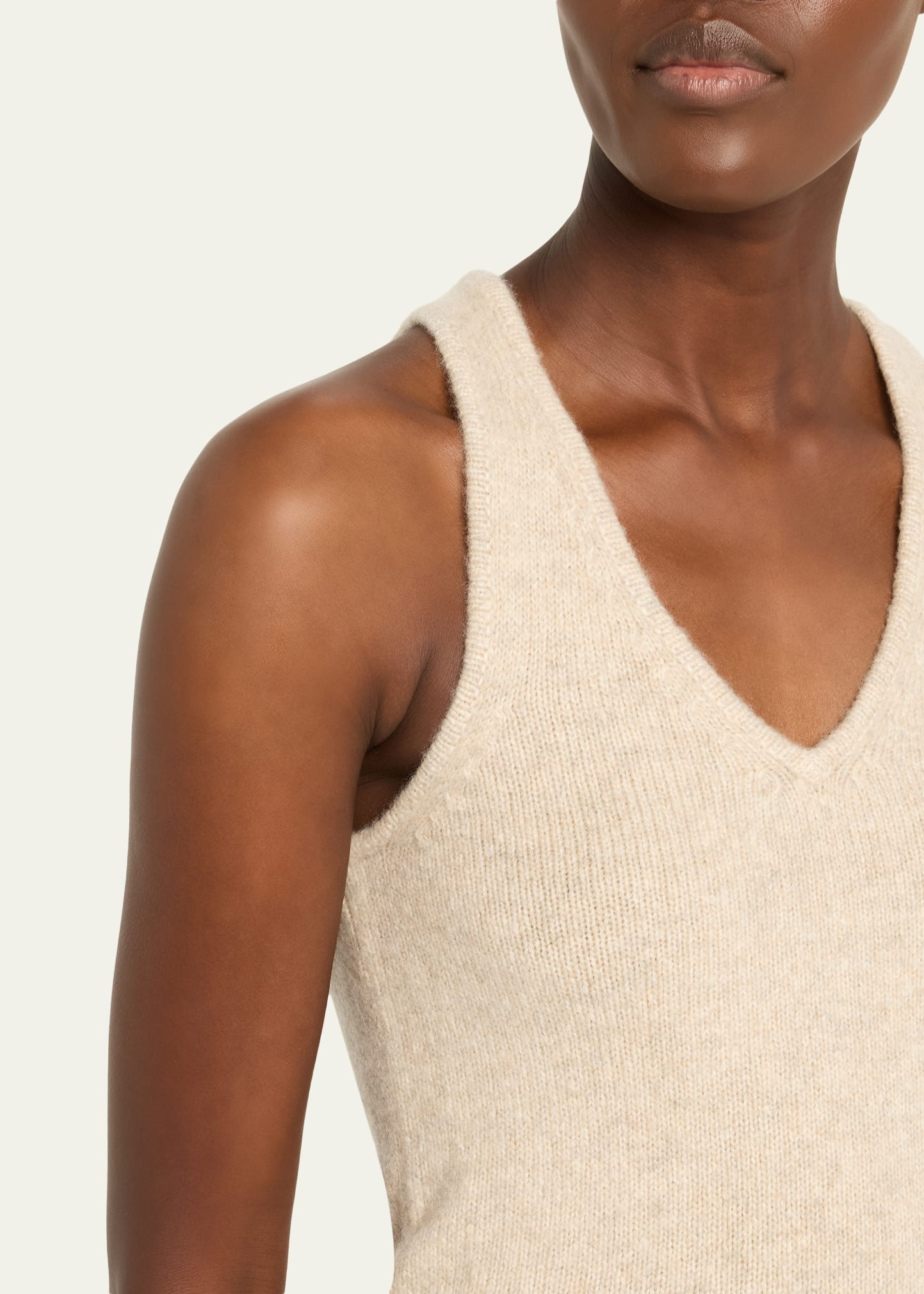 Reese V-Neck Cashmere Knit Tank Top - 5