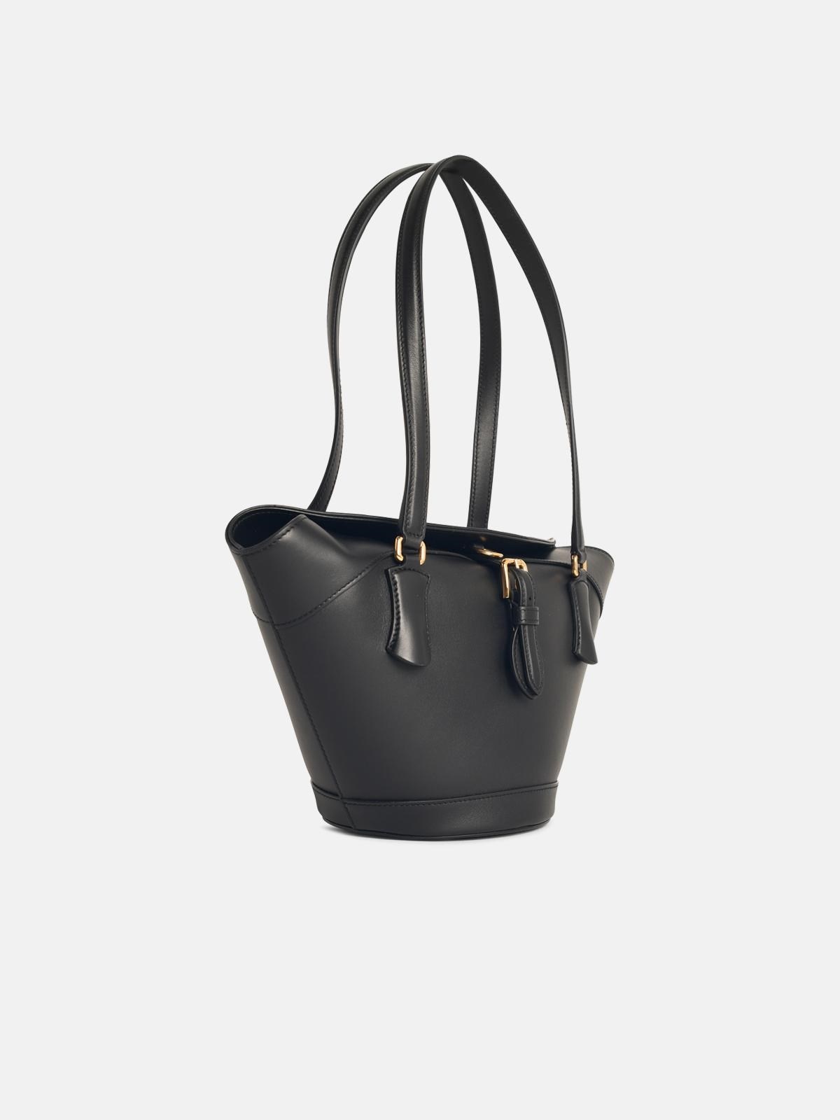 'SUNSET' BLACK LEATHER BAG - 2