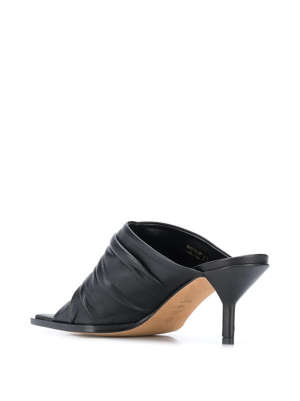 pleated square toe mules - 3