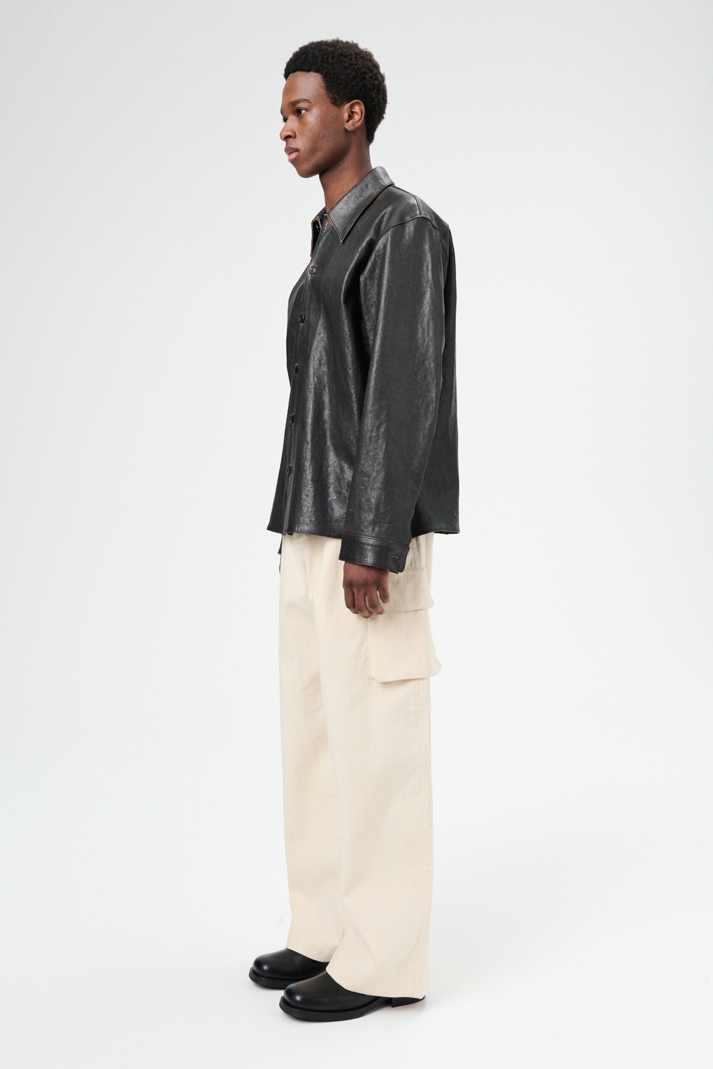 Welding Shirt Worn Brown Lambskin - 4