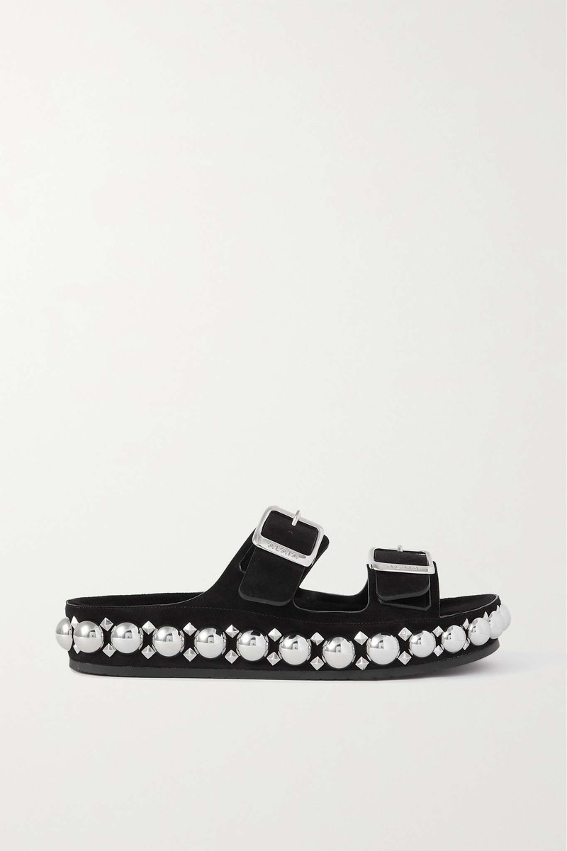 45 studded suede slides - 1
