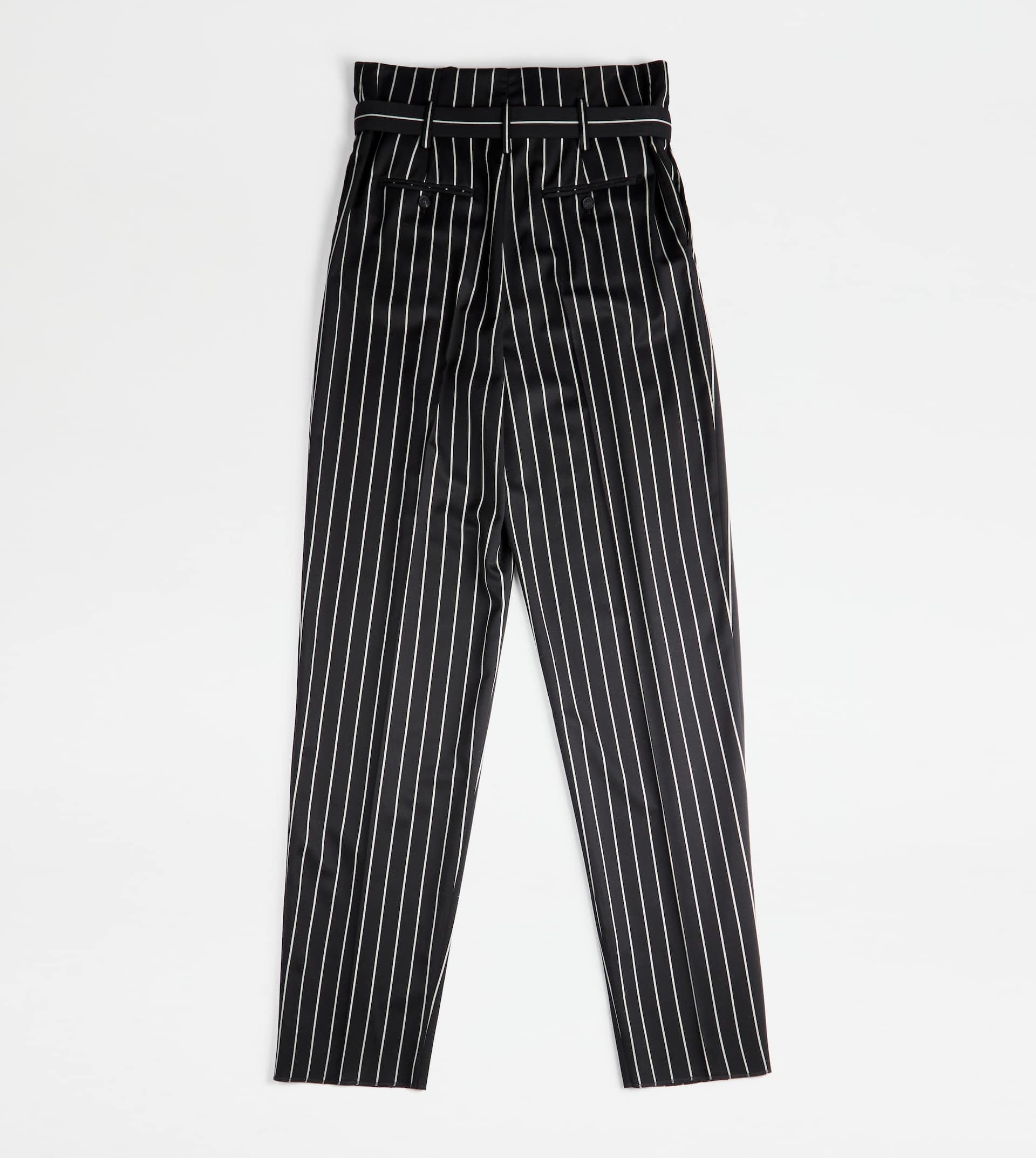 PANTS IN STRETCH WOOL WITH DARTS - WHITE, BLACK - 7