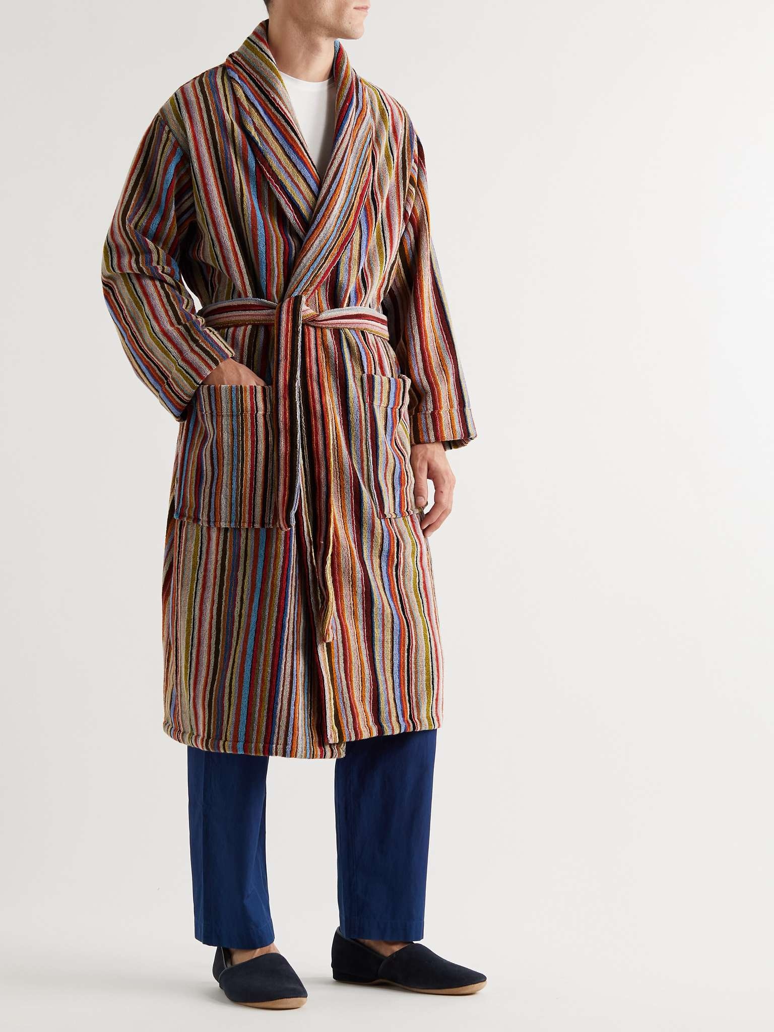 Belted Striped Cotton-Terry Robe - 2