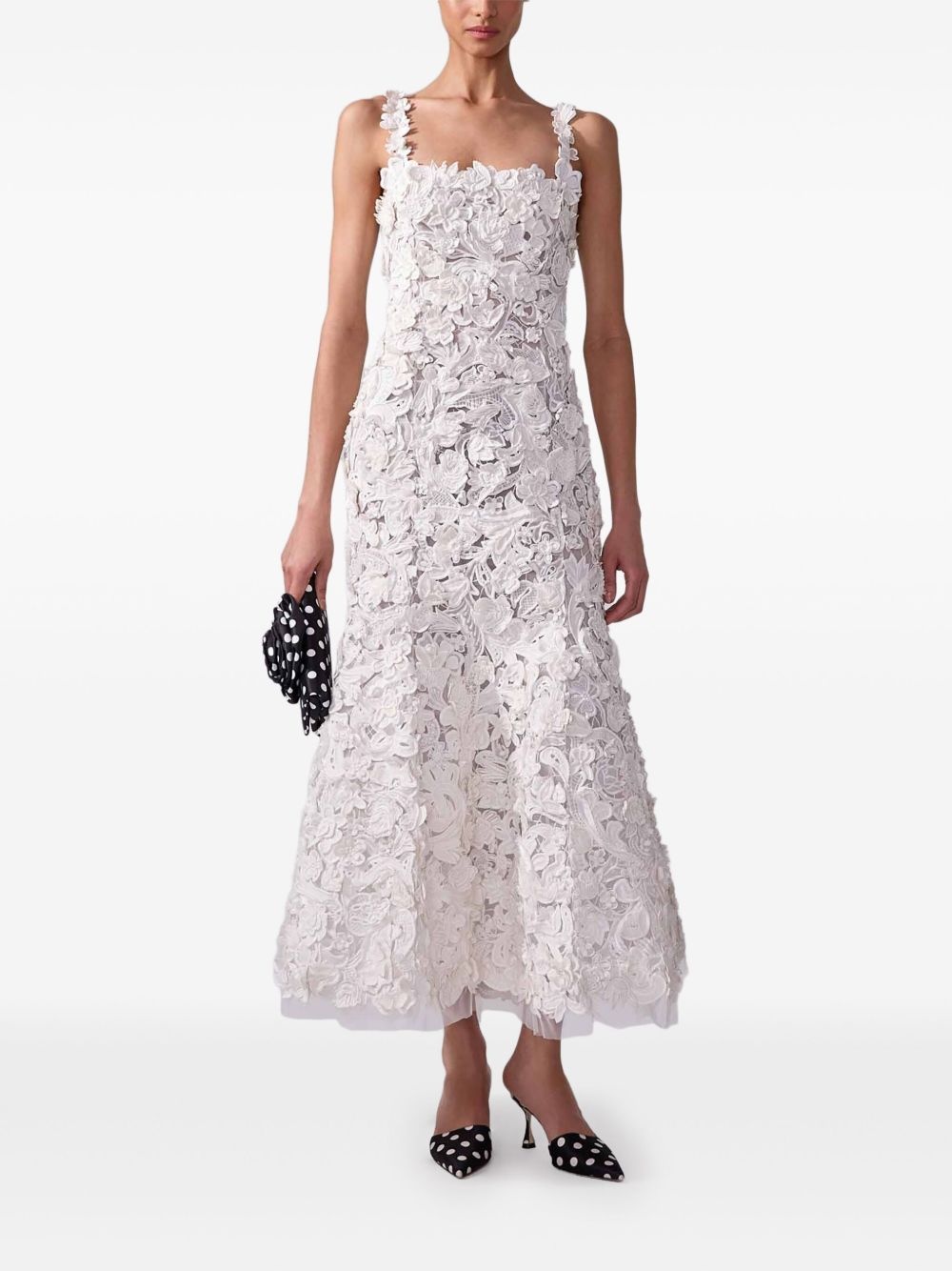 embroidered midi dress - 2