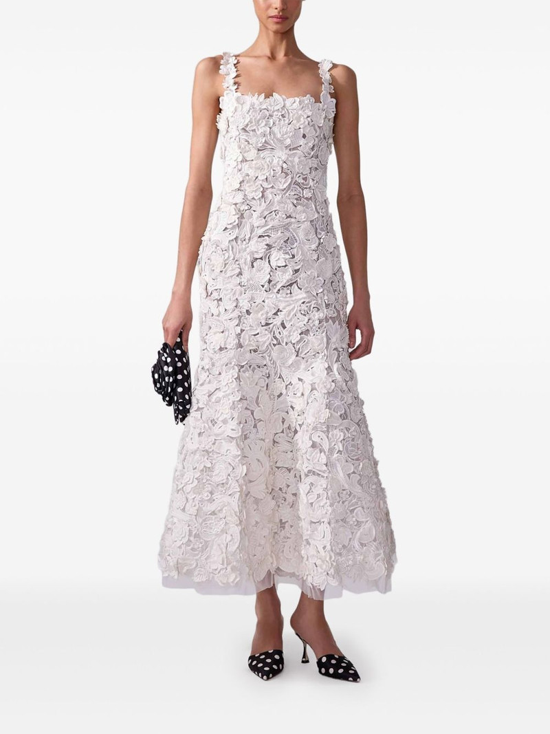 CAROLINA HERRERA embroidered midi dress outlook