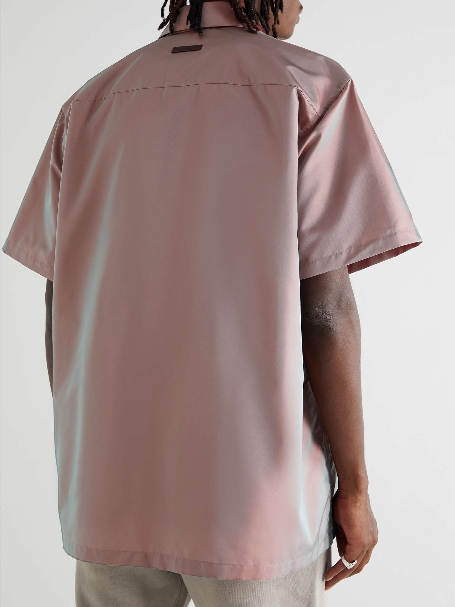 Oversized Iridescent Twill Shirt - 4