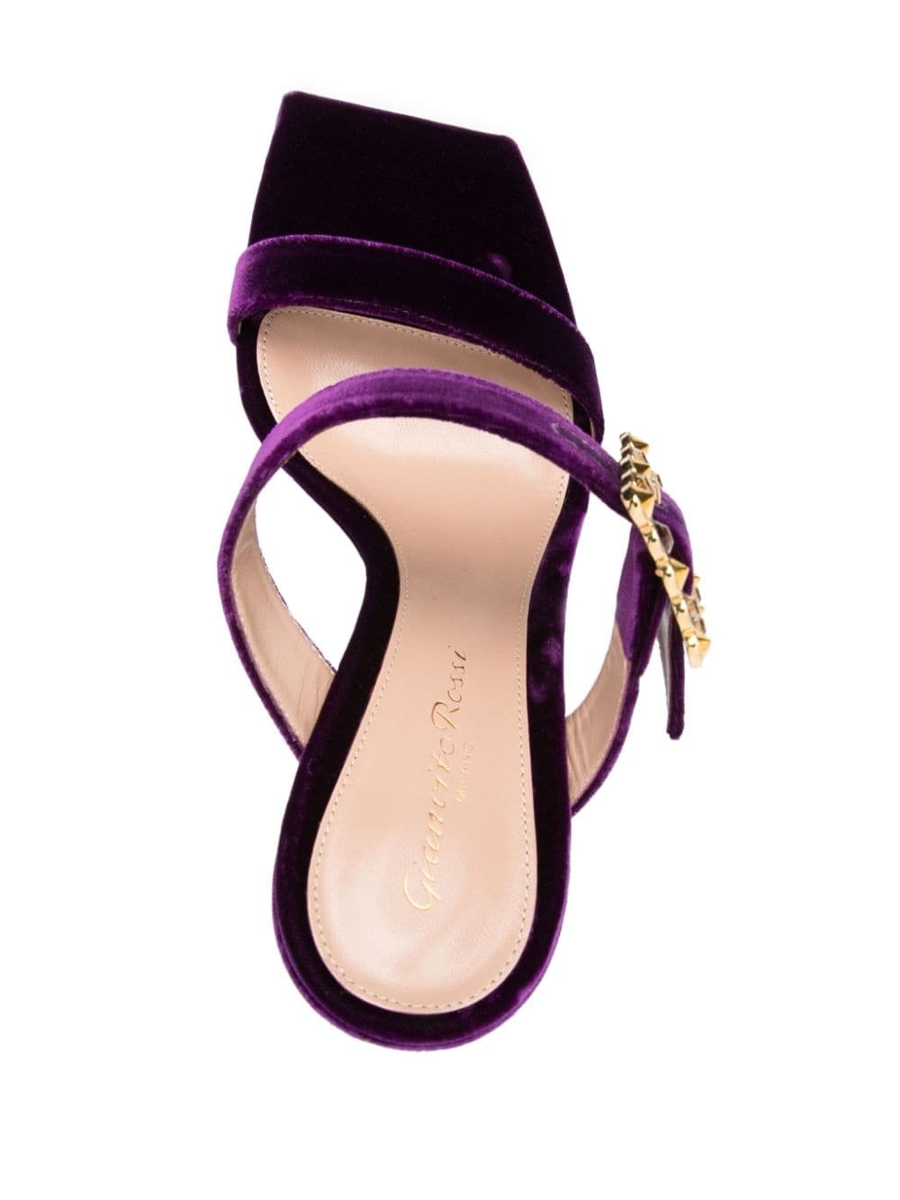 Wondy 100mm velvet mules - 4