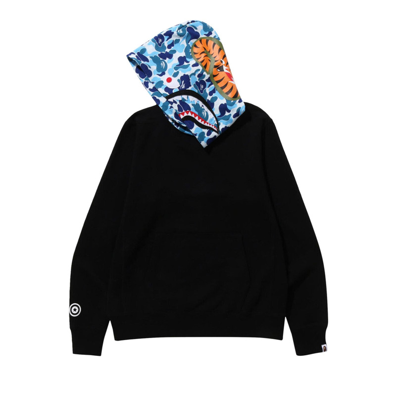 A BATHING APE® BAPE ABC Camo Shark Pullover Hoodie 'Black' outlook