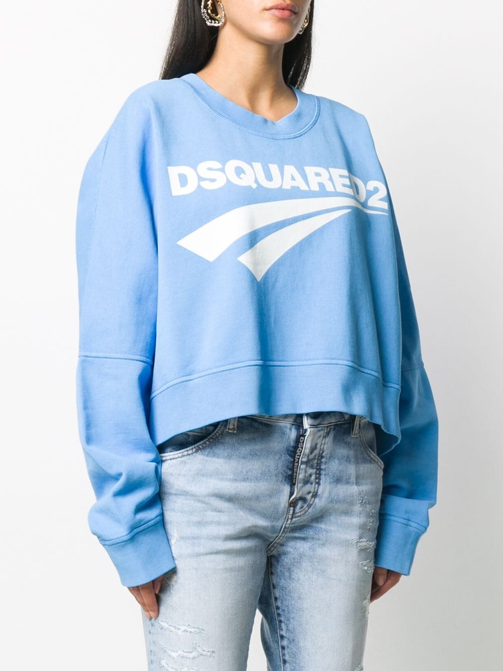 logo print oversized sweatshirt - 3