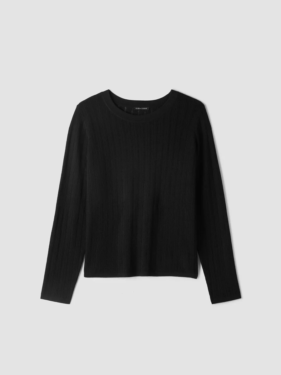 Superfine Merino Crew Neck Top in Regenerative Wool - 1