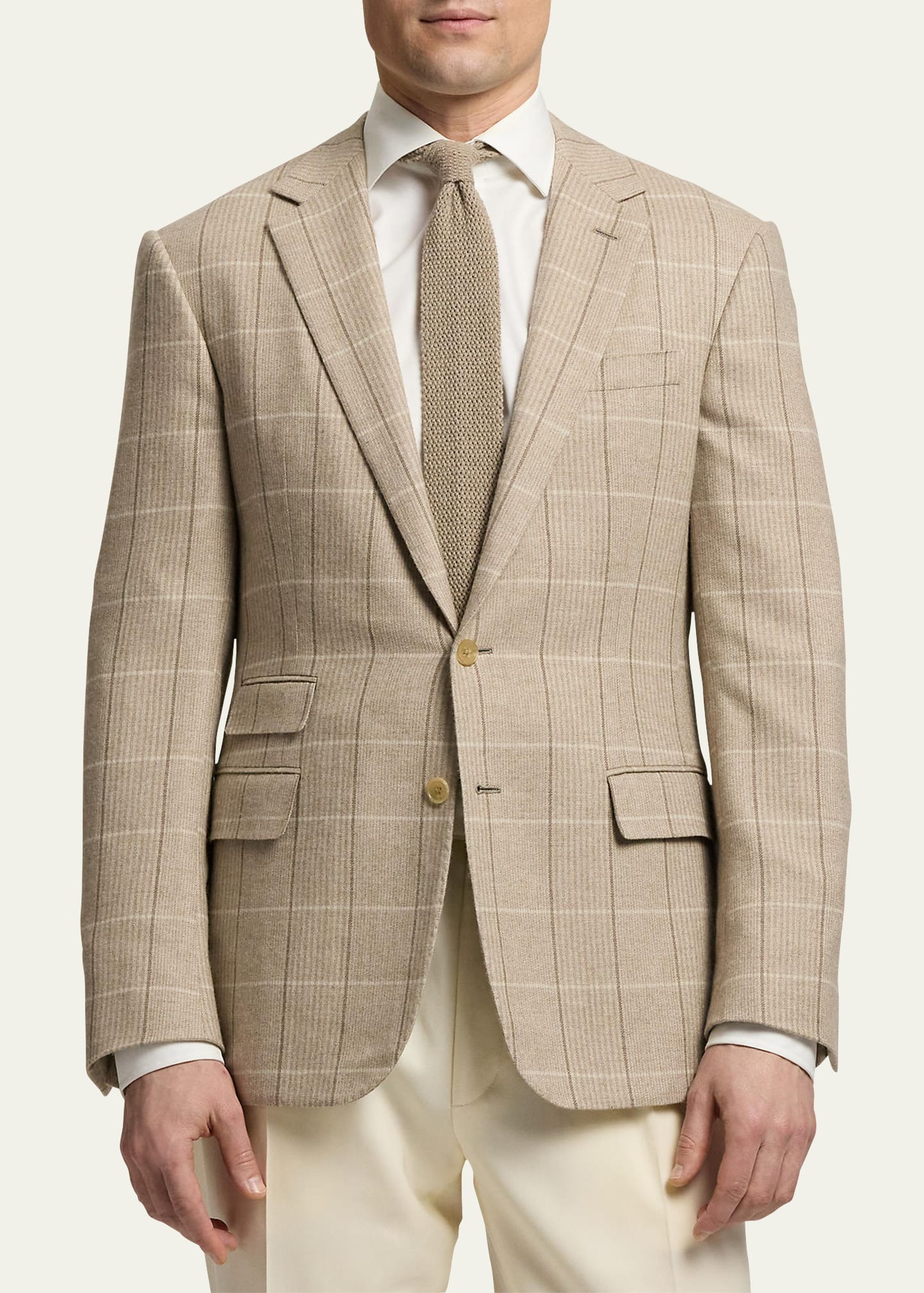 Men's Kent Wool, Silk, and Cashmere Check Sport Coat - 4