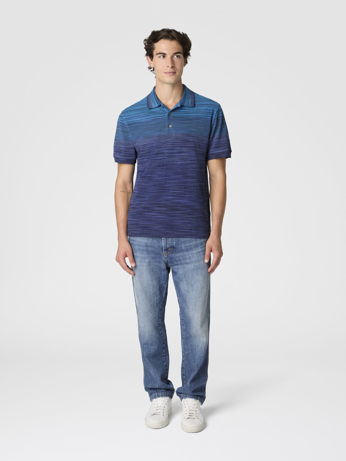 Short Sleeve Polo with Flame Knit - 2