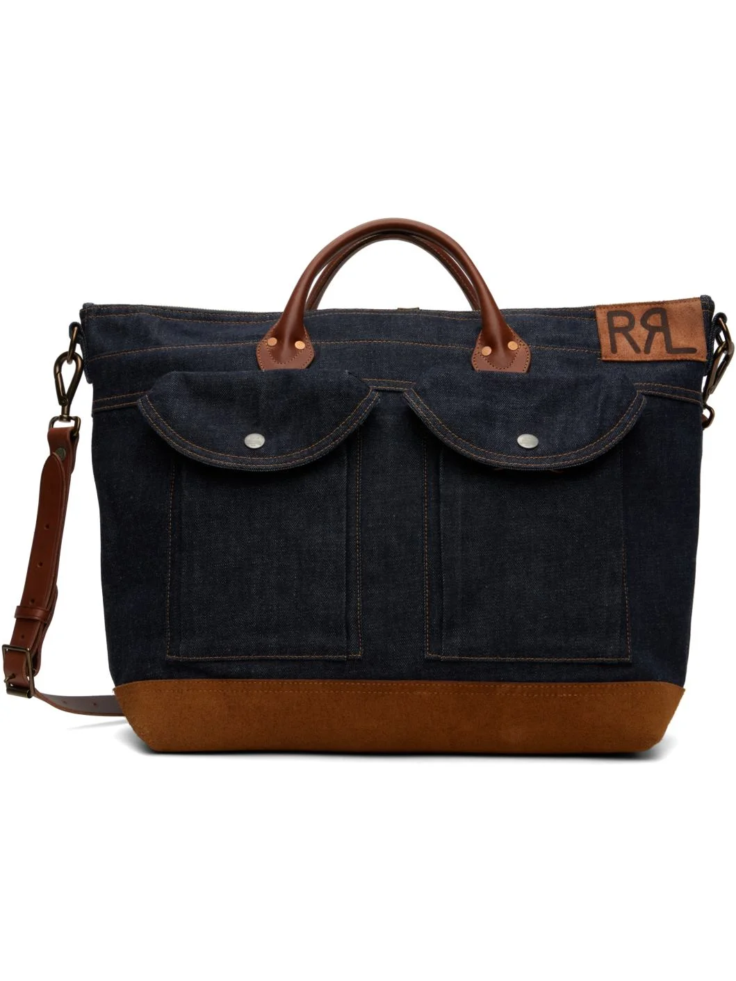Indigo Denim & Leather Medium Dayton Tote - 1