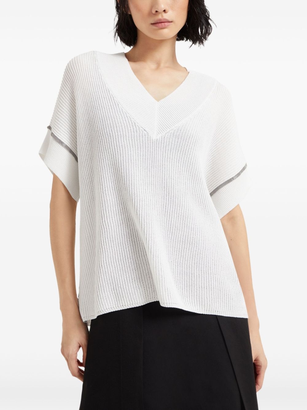 Monili-trim T-shirt - 3