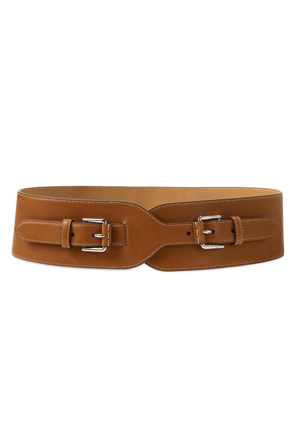 Double-Buckle Wide Waist Belt - 1