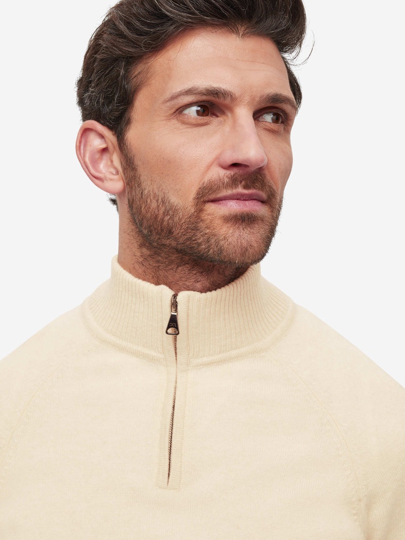Men's Half-Zip Sweater Finley Cashmere Cream - 5